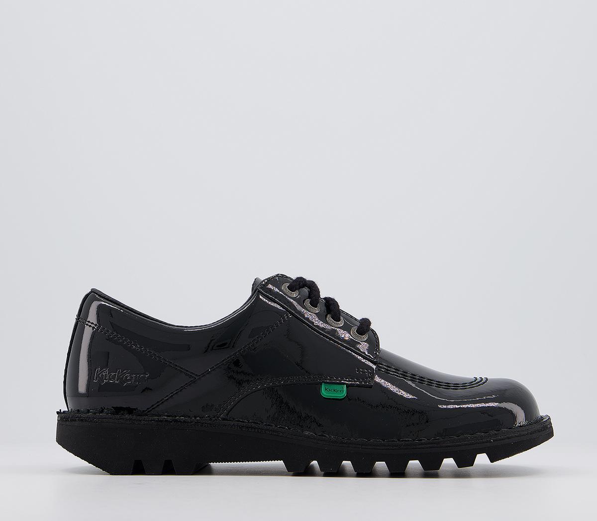 kickers black kick lo aztec mono flat shoes
