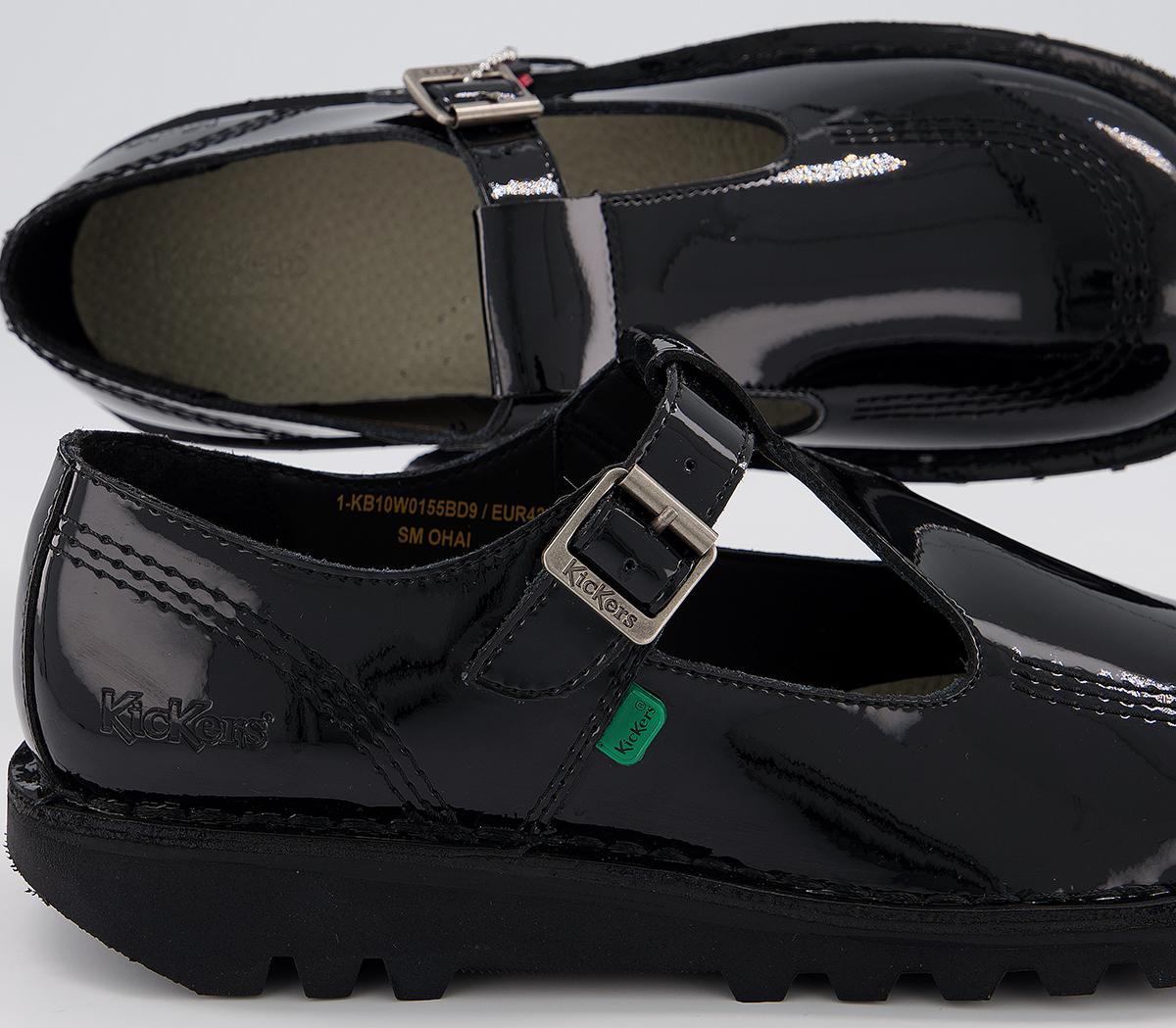 kickers black kick lo aztec mono flat shoes