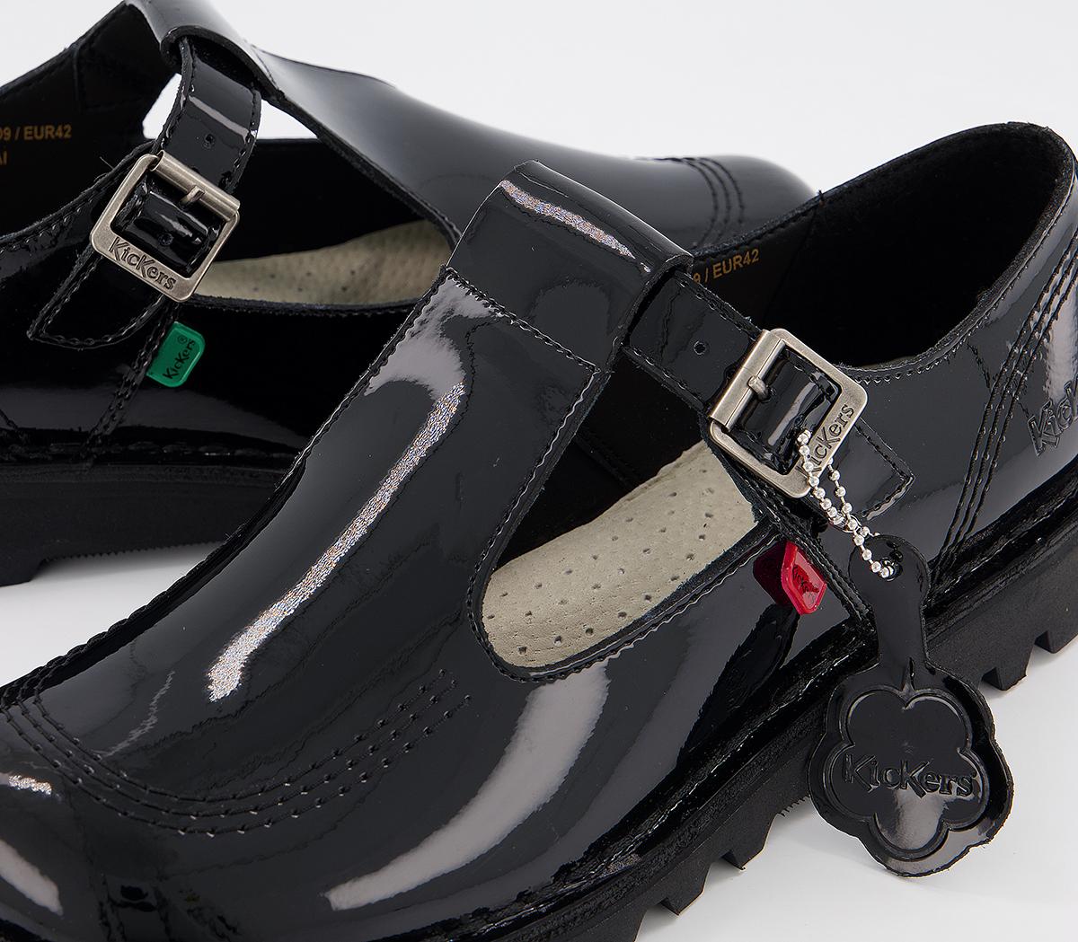 kickers black kick lo aztec mono flat shoes