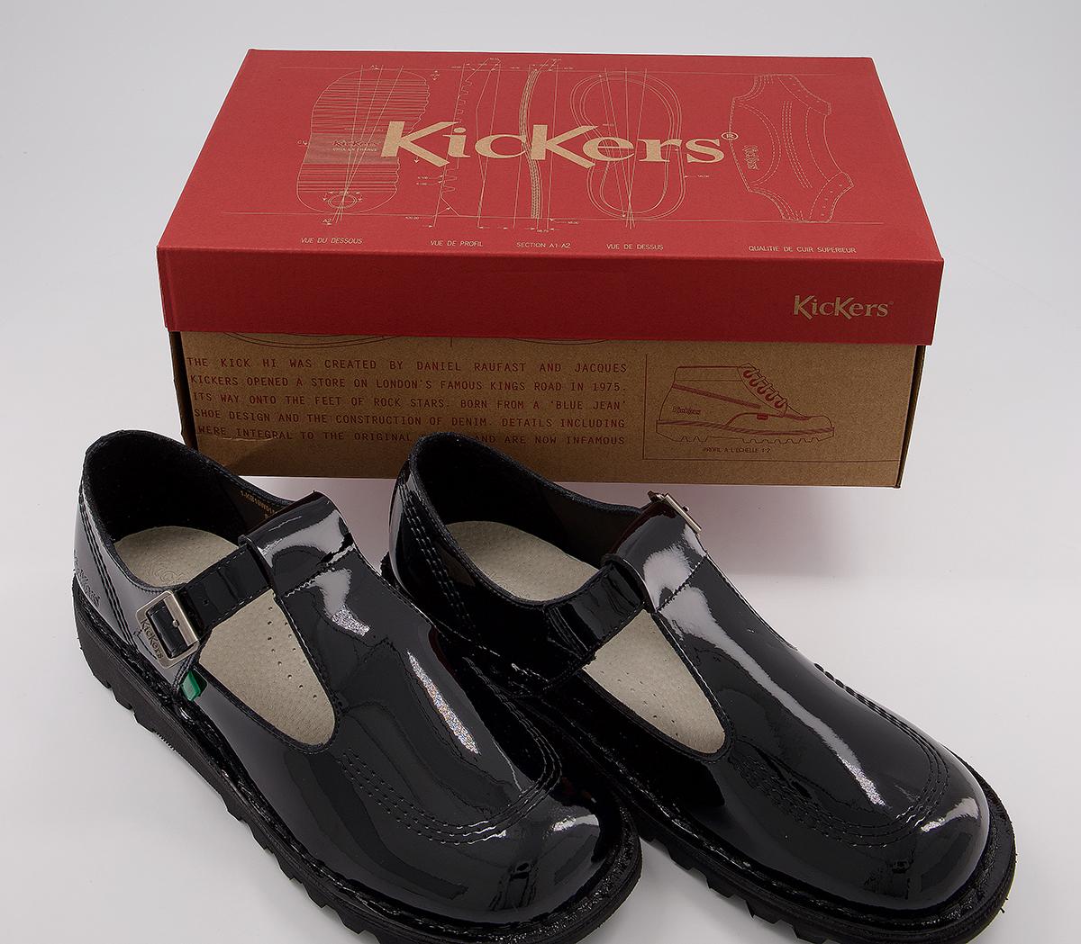 kickers black kick lo aztec mono flat shoes