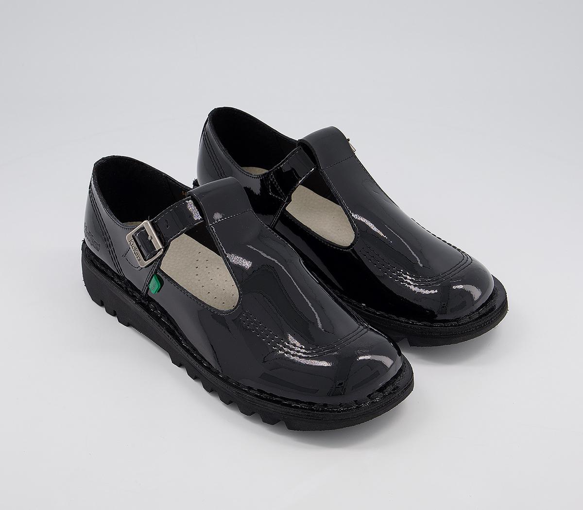 kickers black kick lo aztec mono flat shoes