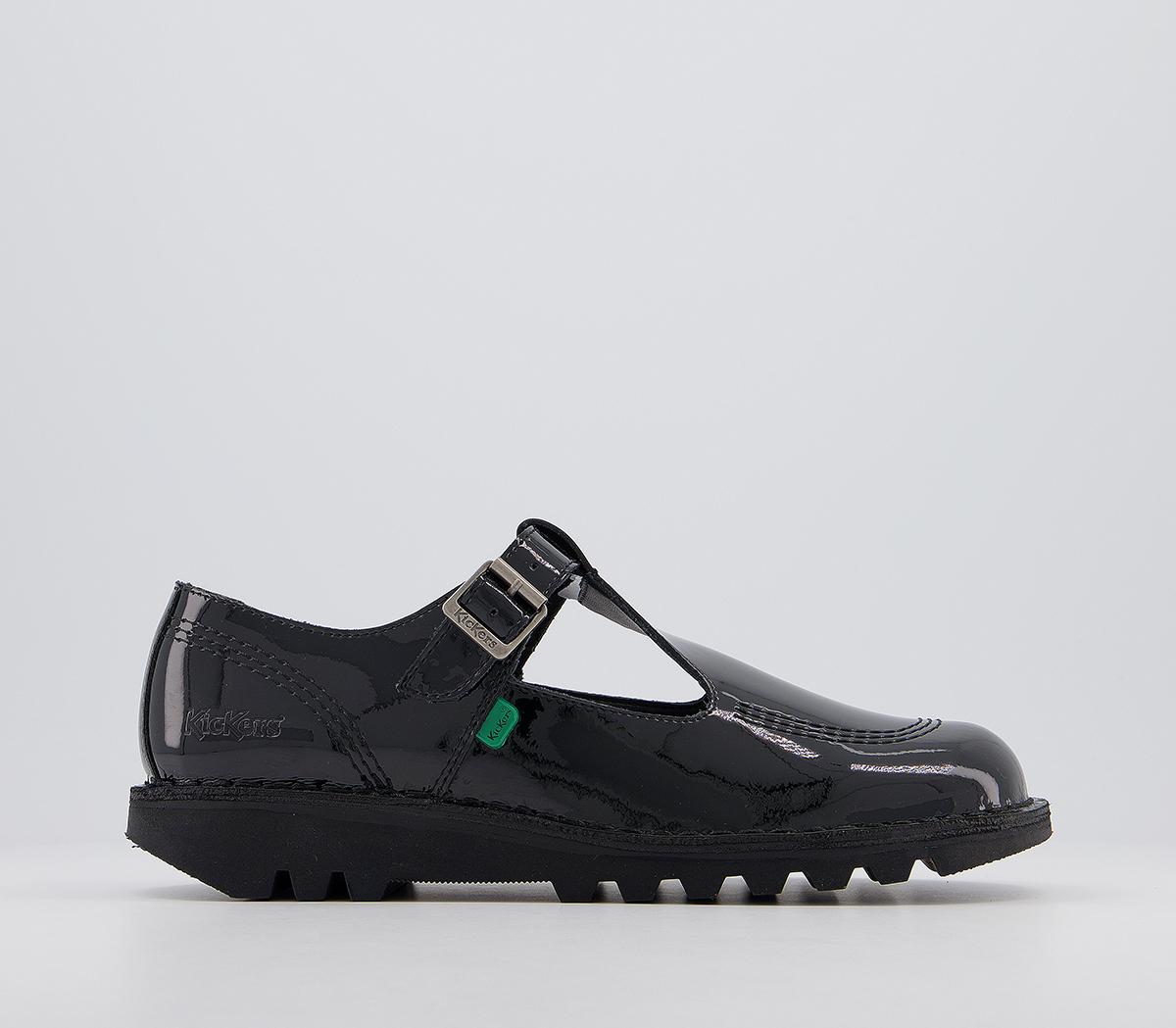 kickers black kick lo aztec mono flat shoes