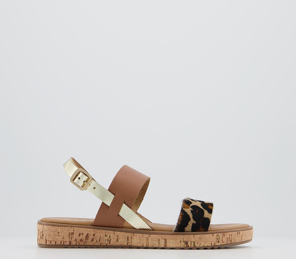 leopard cork sandals