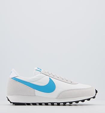 white air max with clear blue bottom