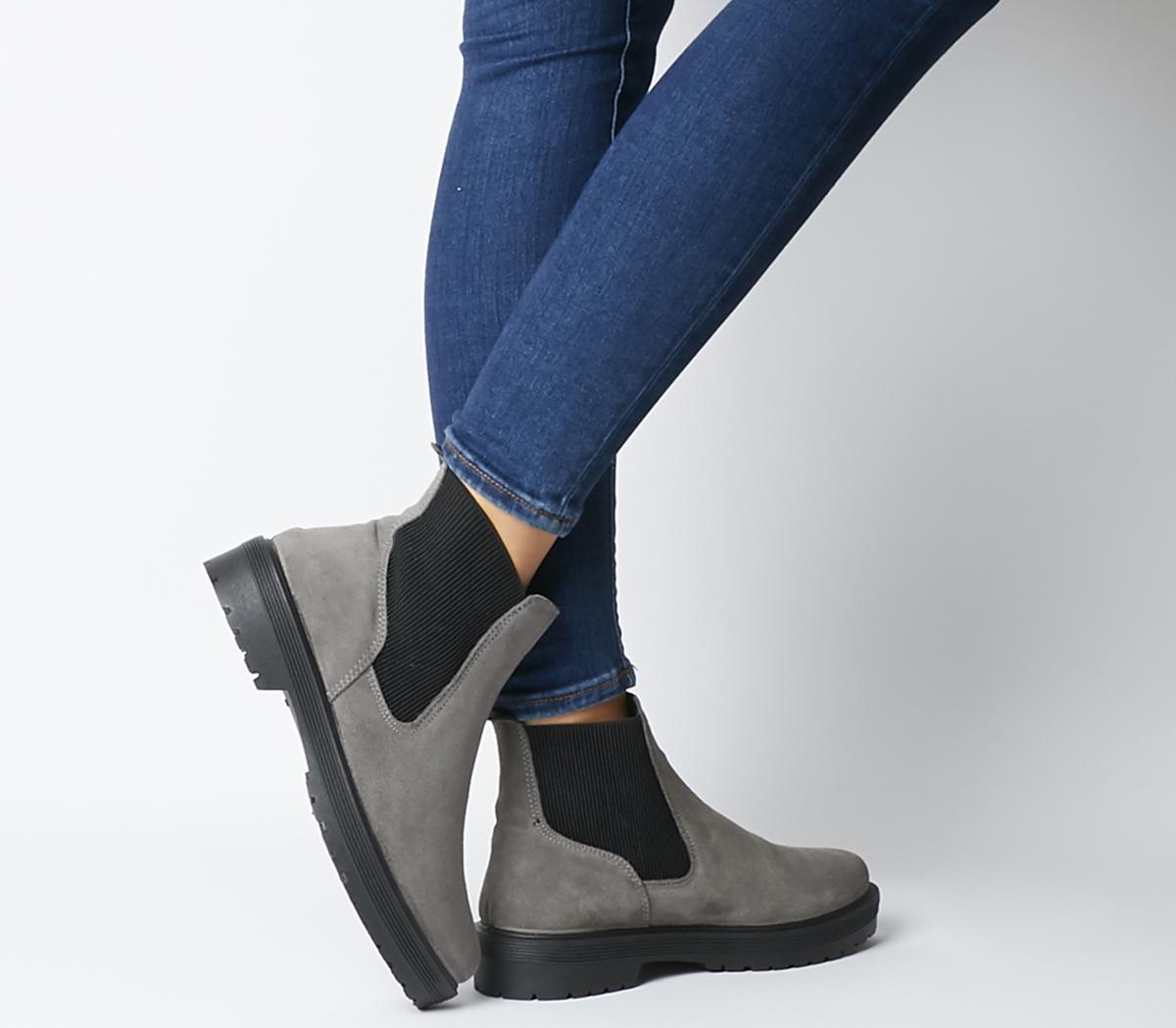 grey suede chelsea boots