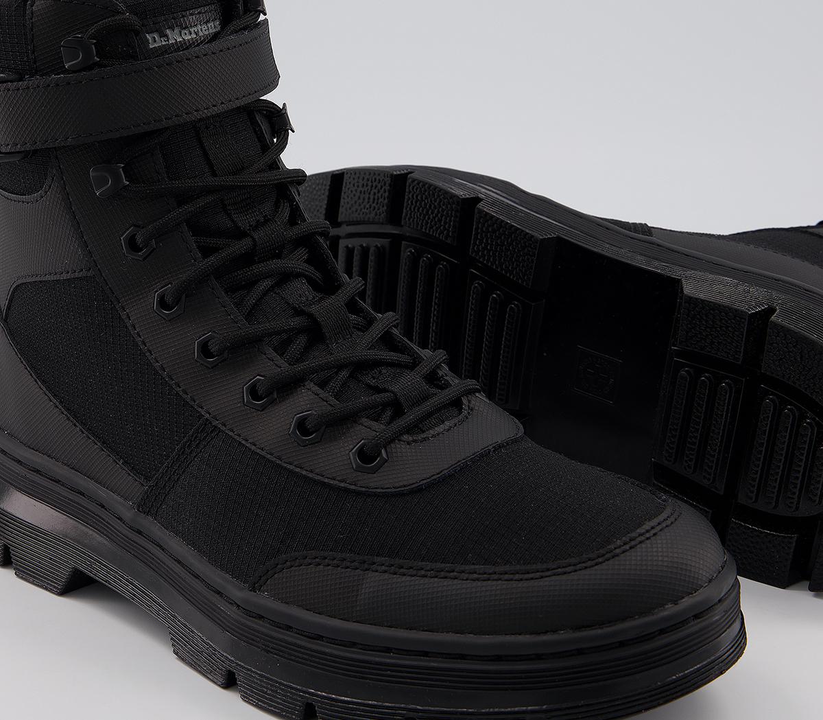 dr martens combs tech boots in black canvas