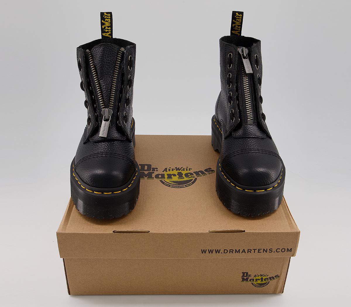 Dr. Martens Sinclair Zip Boot Black Milled Leather - Ankle Boots
