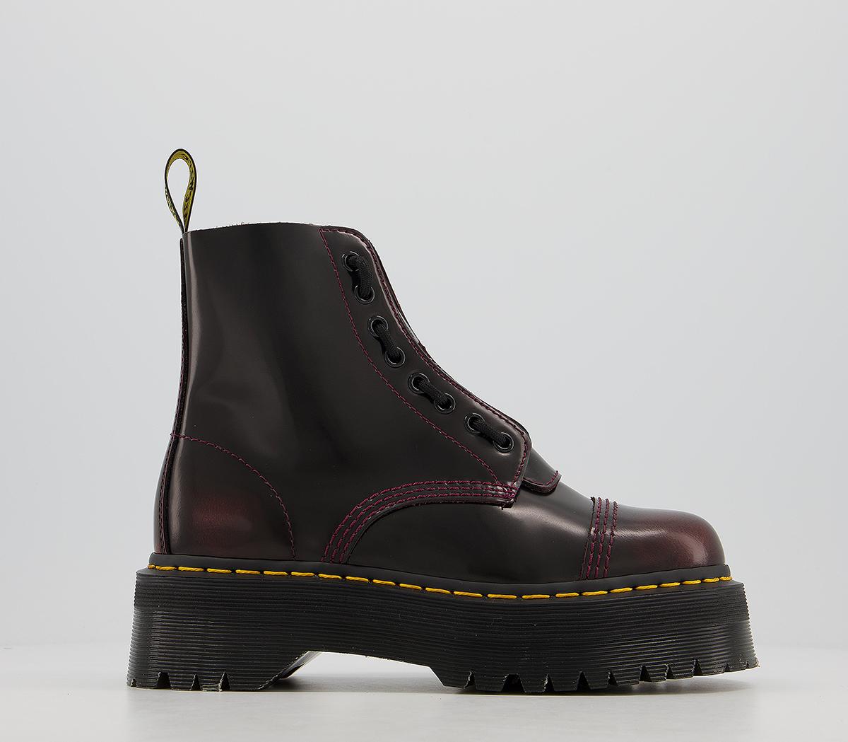 sinclair zip boots cherry red arcadia