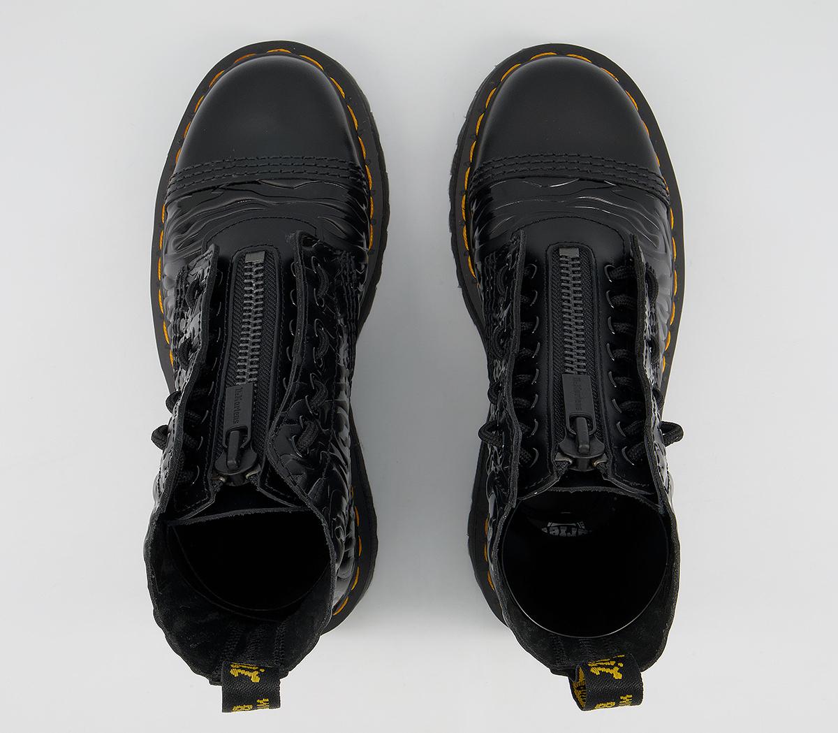 dr martens black sinclair zebra boots