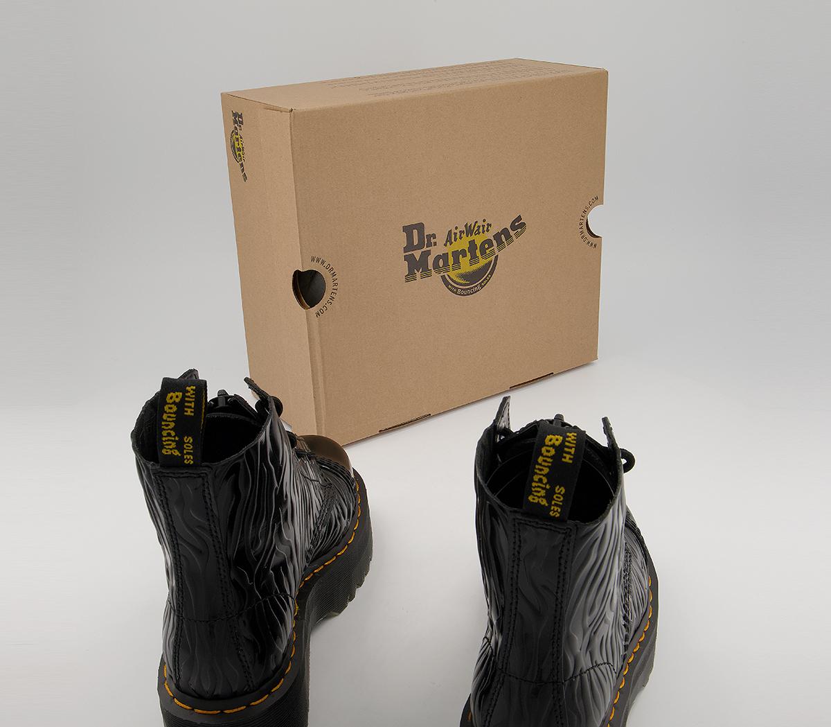 sinclair zebra emboss smooth leather platform boots
