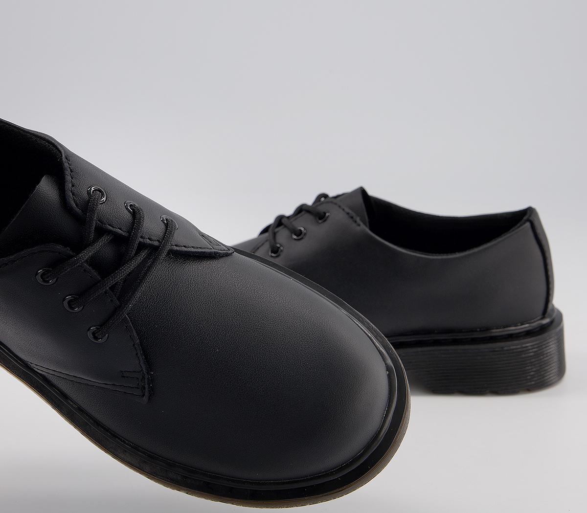 dr martens 1461 hardware 3 eye flat shoes in black