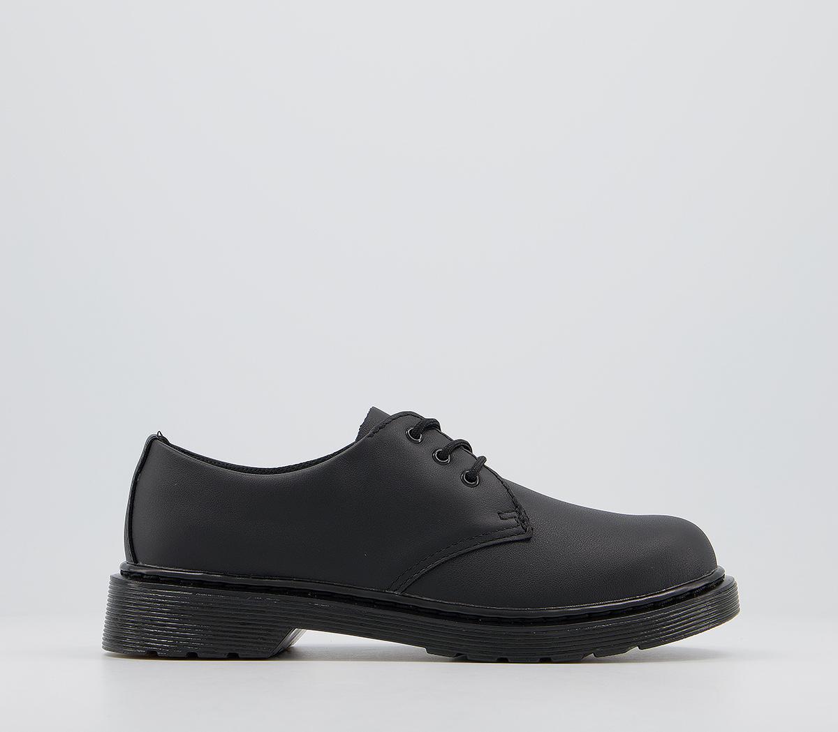 Dr. Martens 1461 3 Eye Youth Shoes Black Softly Mono - Flat Shoes for Women