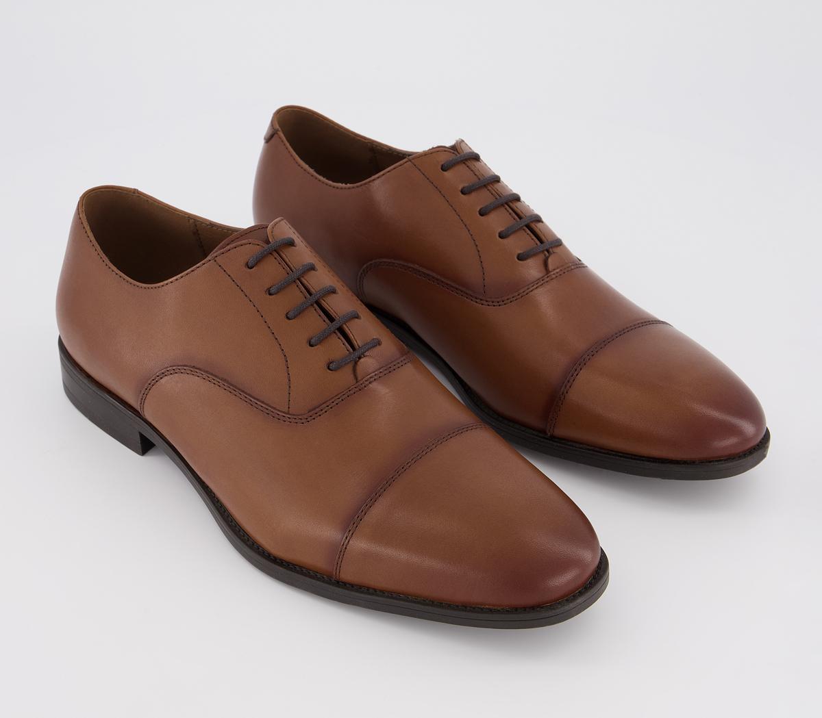 Office Memo Oxford Toe Cap Shoes Tan Leather - Men’s Smart Shoes