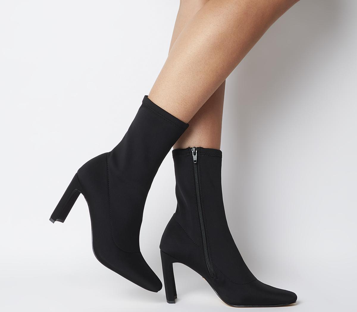 heeled stretch ankle boots