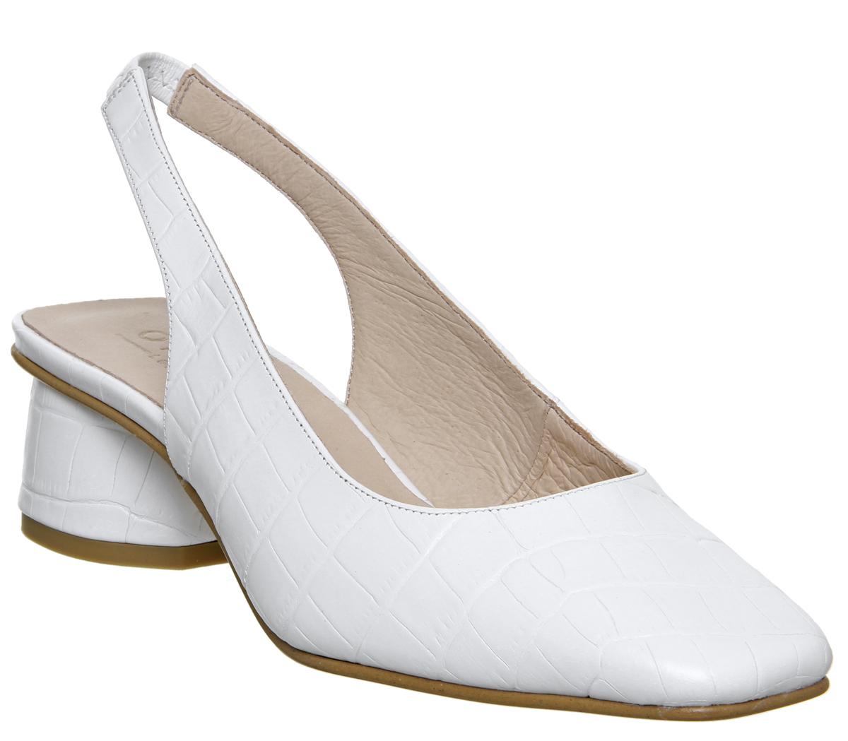 white croc heels