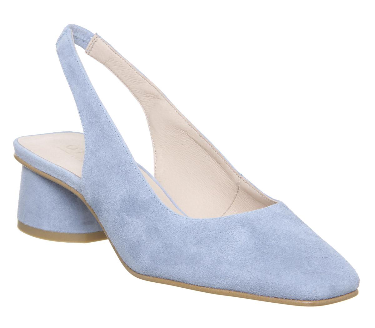 pale blue court shoes and matching bag