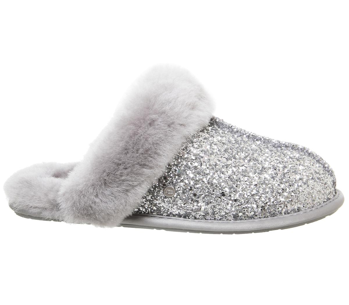 silver glitter ugg slippers