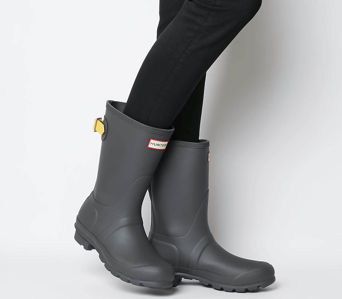 short gray hunter boots