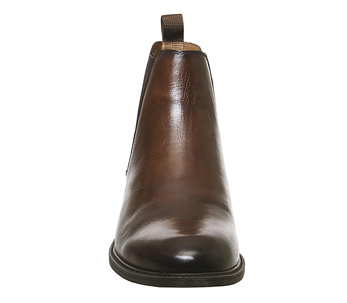 brown leather boots office