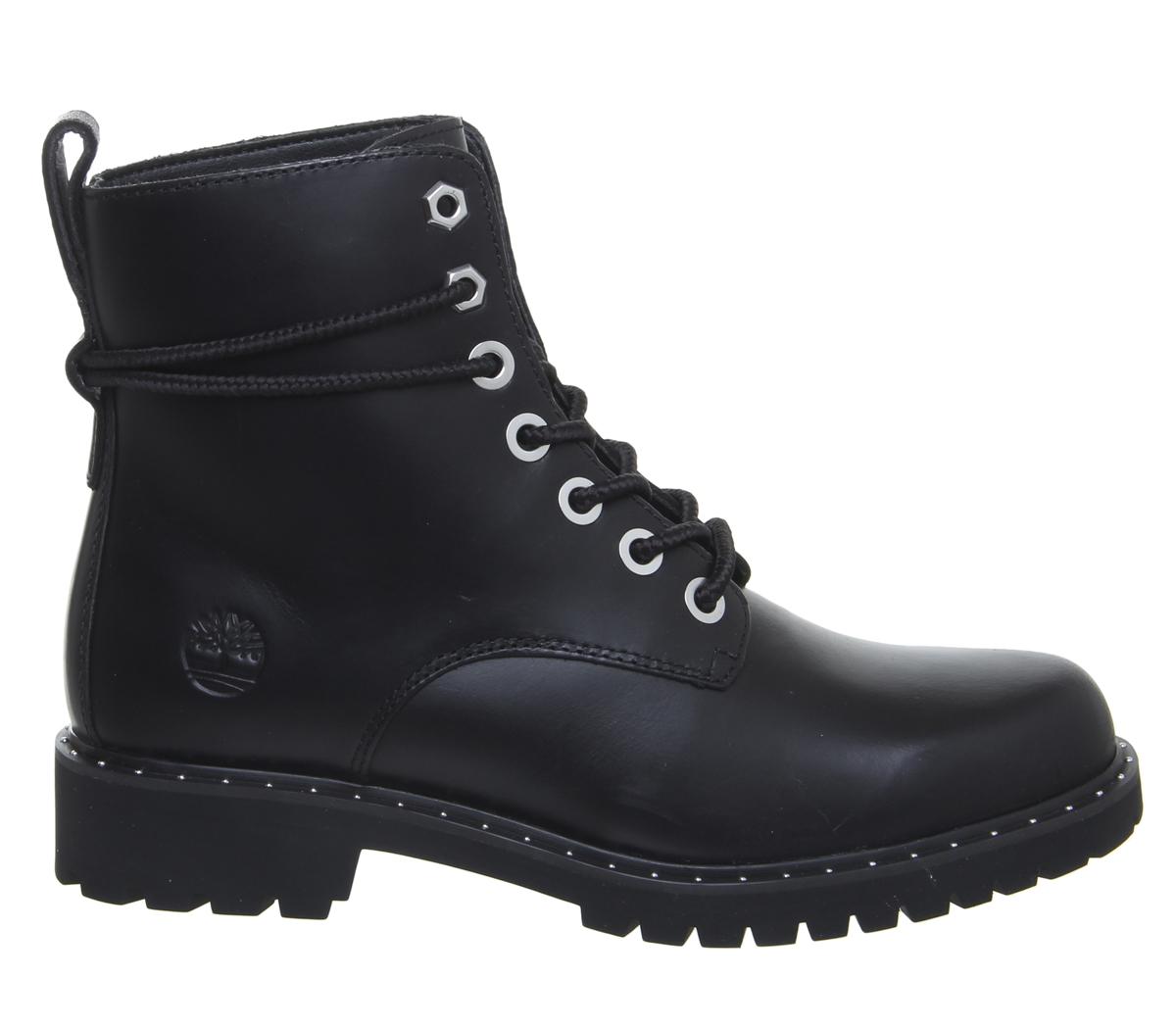 timberland lux lace up boots black leather