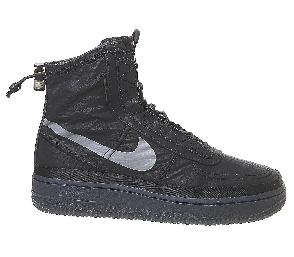 Nike Air Force 1 Shell Trainers Black 