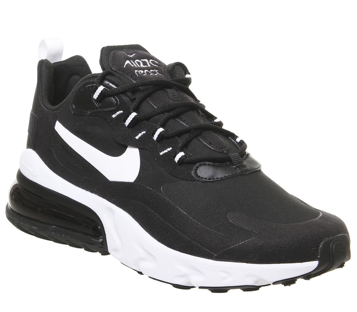 Nike Air Max 270 React Trainers Black White Unisex Sportschuhe