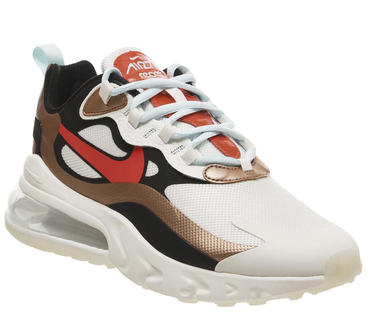 Nike Air Max 270 React Trainers Metallic Red Bronze Pure Platinum Teal - Nike  Air Max 270