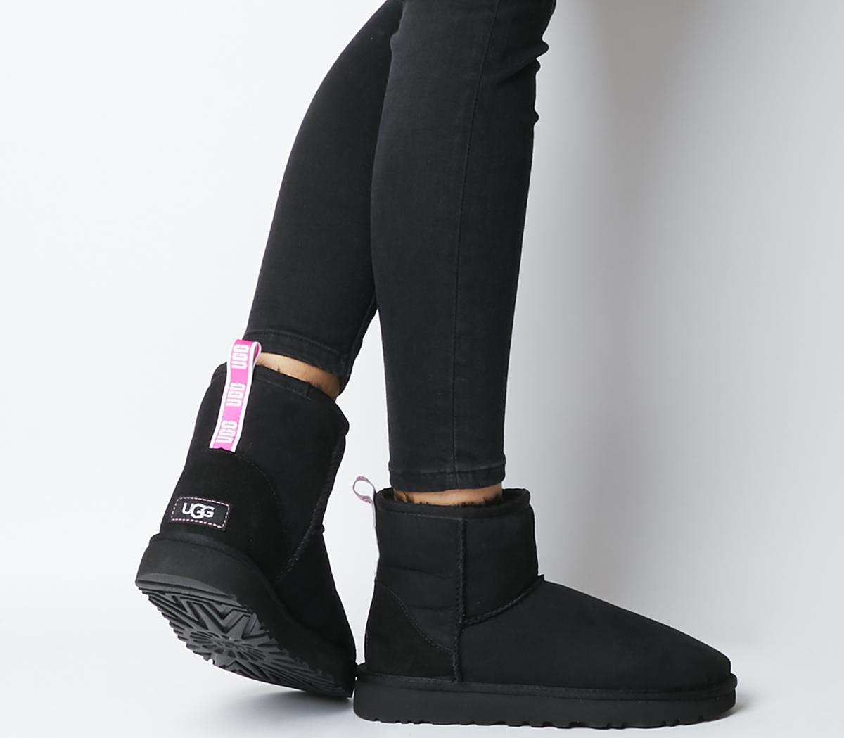 Logo Boots Black Neon Pink - Ankle Boots