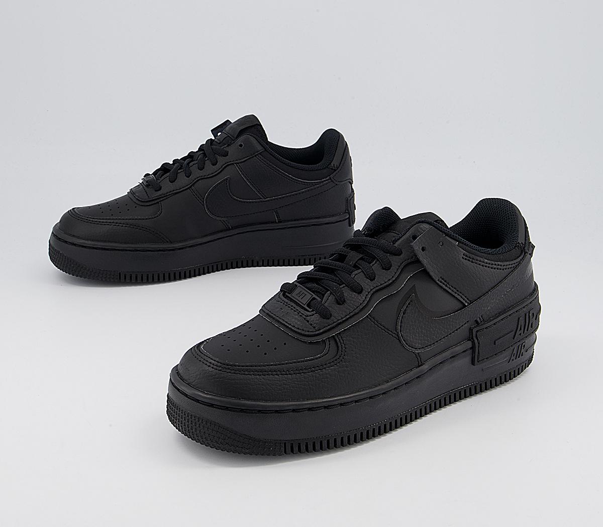Nike Air Force 1 Shadow Trainers Black Mono - Hers trainers