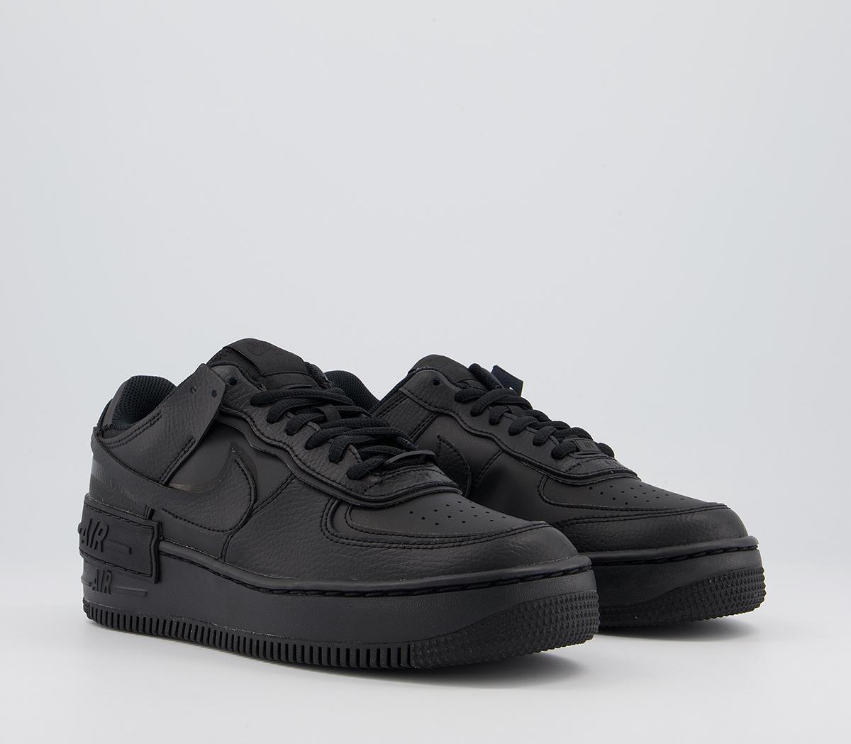 Nike Air Force 1 Shadow Trainers Black Mono - Hers trainers