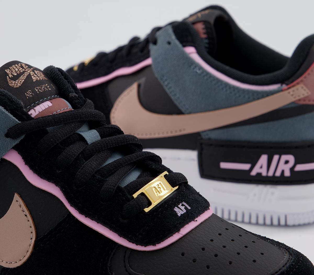 nike air force 1 shadow trainers in black