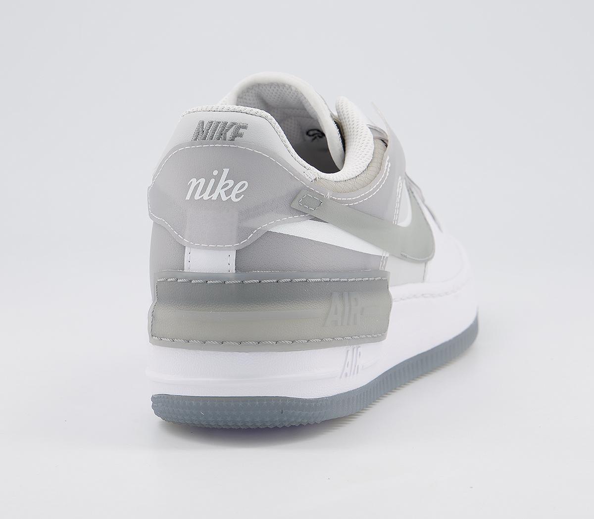 Nike Air Force 1 Shadow Trainers White Particle Grey Grey ...