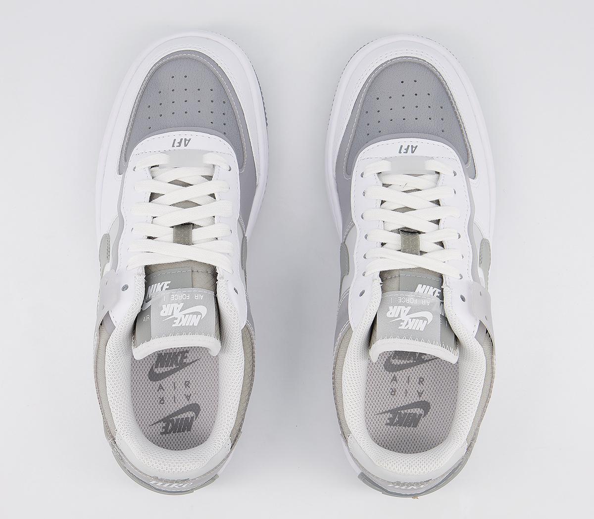 Nike Air Force 1 Shadow Trainers White Particle Grey Grey ...