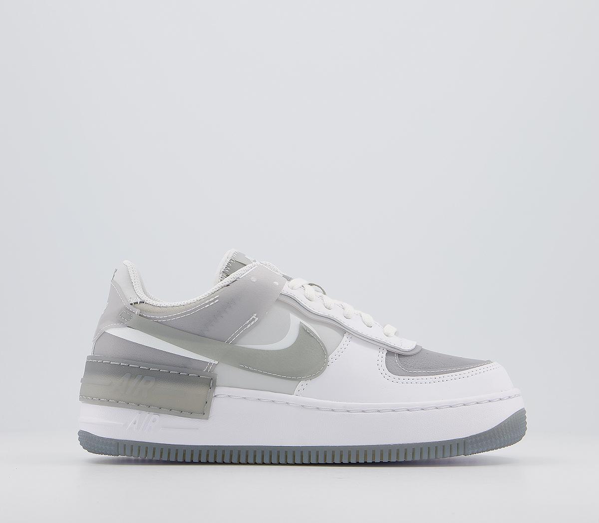 Nike Air Force 1 Shadow Trainers White Particle Grey Grey Fog Sneaker Damen