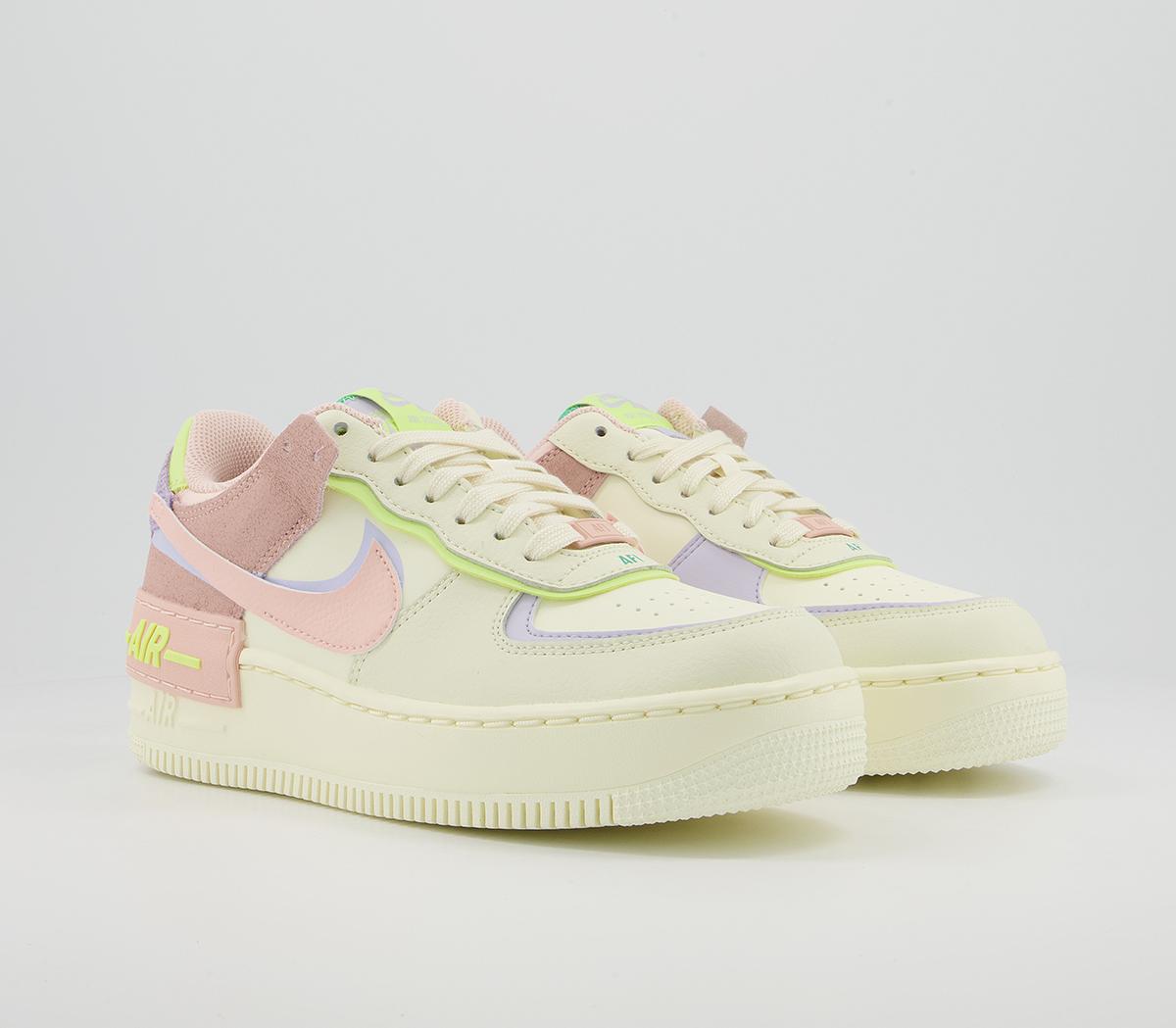 Nike Air Force 1 Shadow Trainers Cashmere Pale Coral Pure Violet Pink - Hers trainers