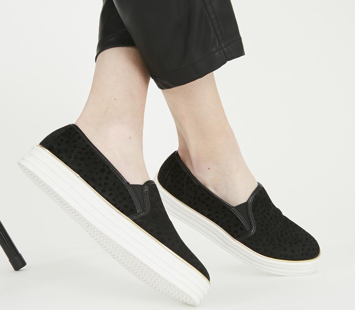 black trainers slip on