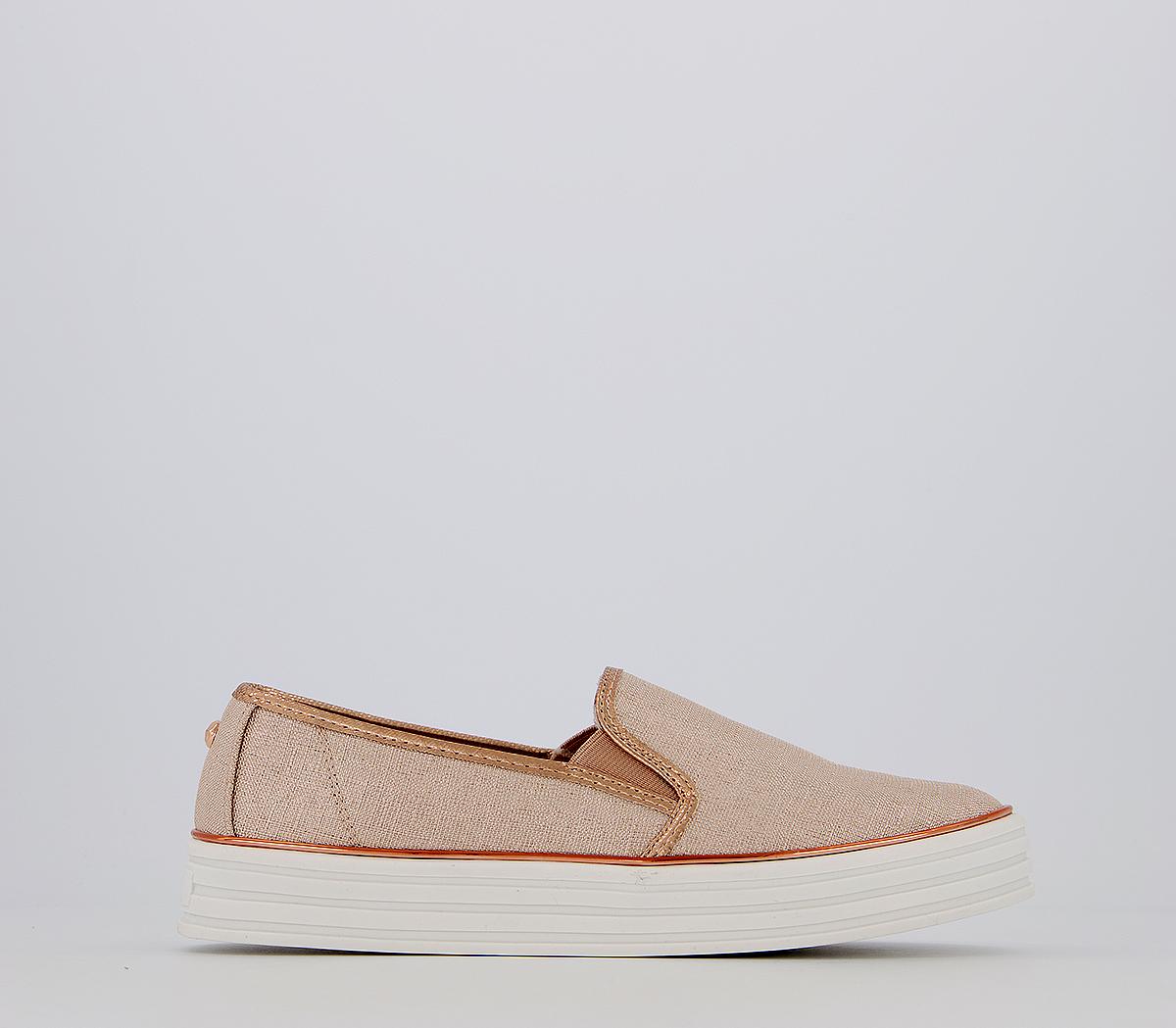 Office Feel Good Slip On Trainers Nude Rose Gold Metallic Mix - Flat ...