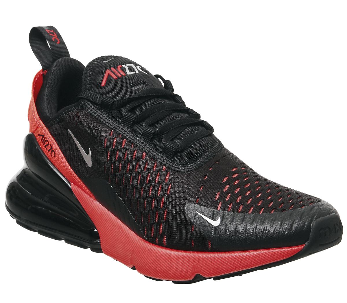 Nike Air Max 270 Trainers Black Metallic Silver Bright Crimson - His  trainers