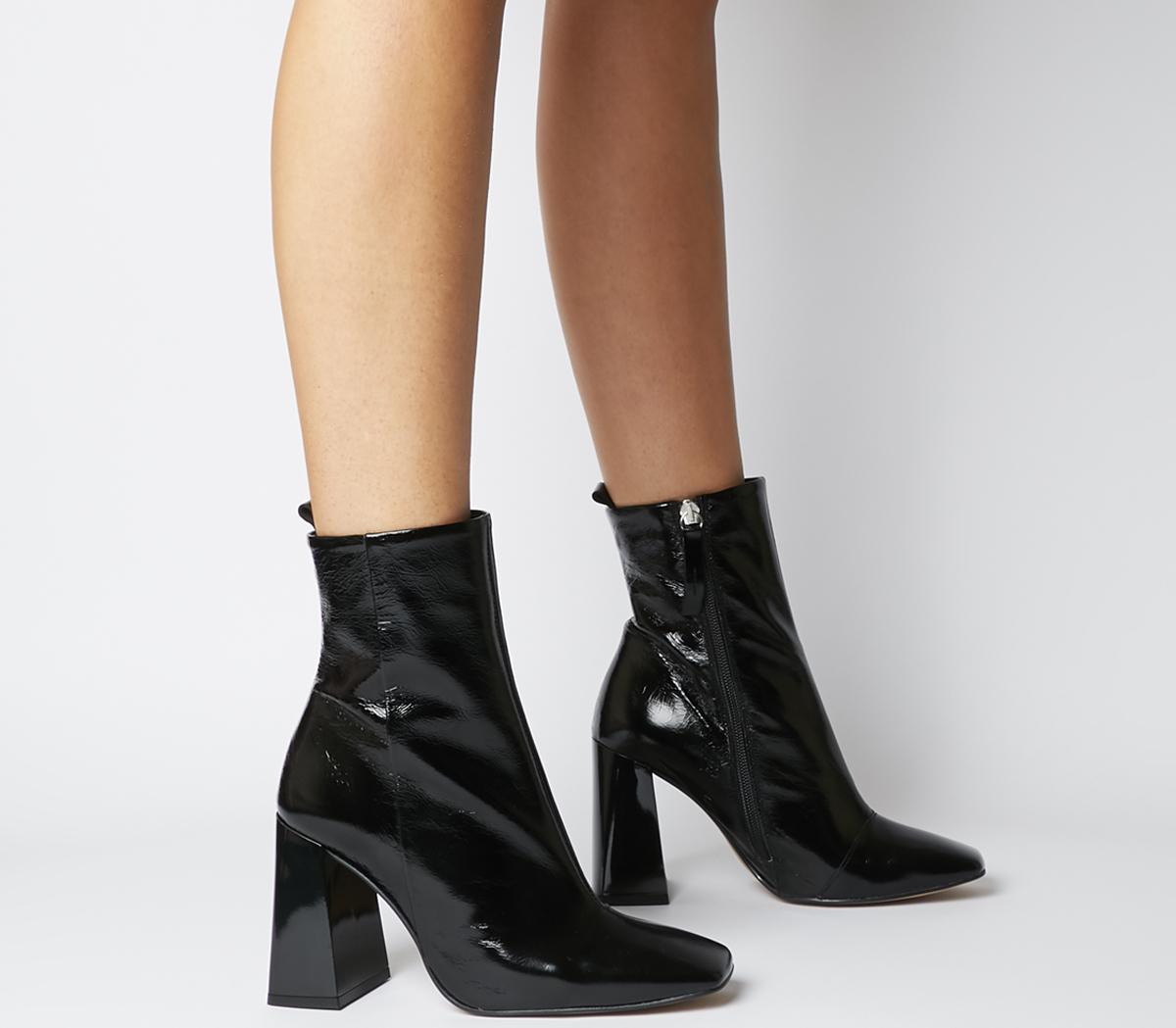 black high heel boots ankle