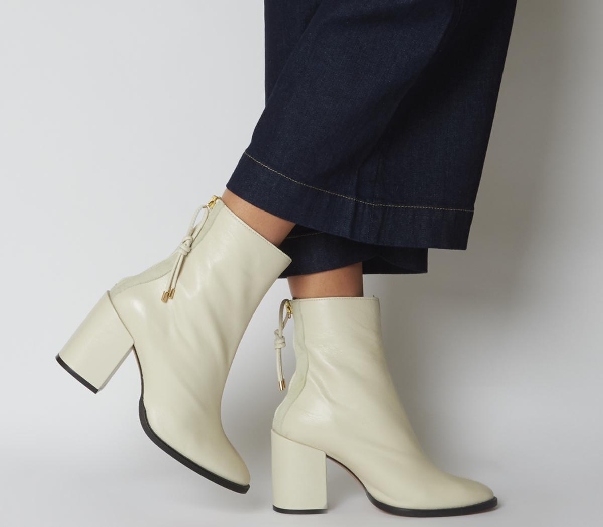 white ankle boots office