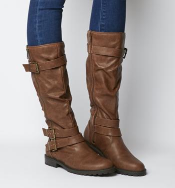 ladies tan knee high boots