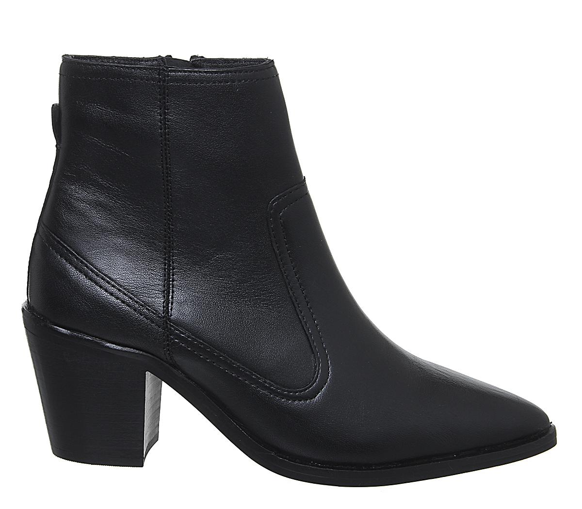 pointed black boots flat
