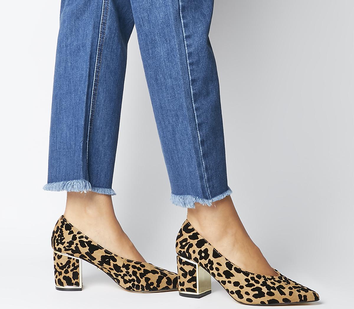 leopard pumps block heel