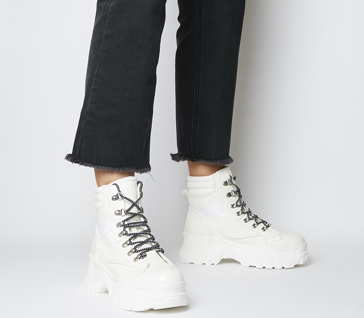 white hiker boots