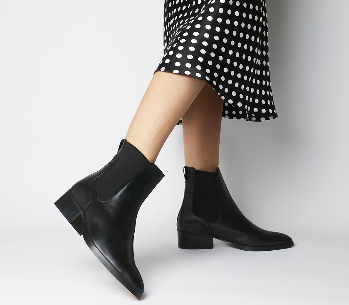 flat leather ankle boots