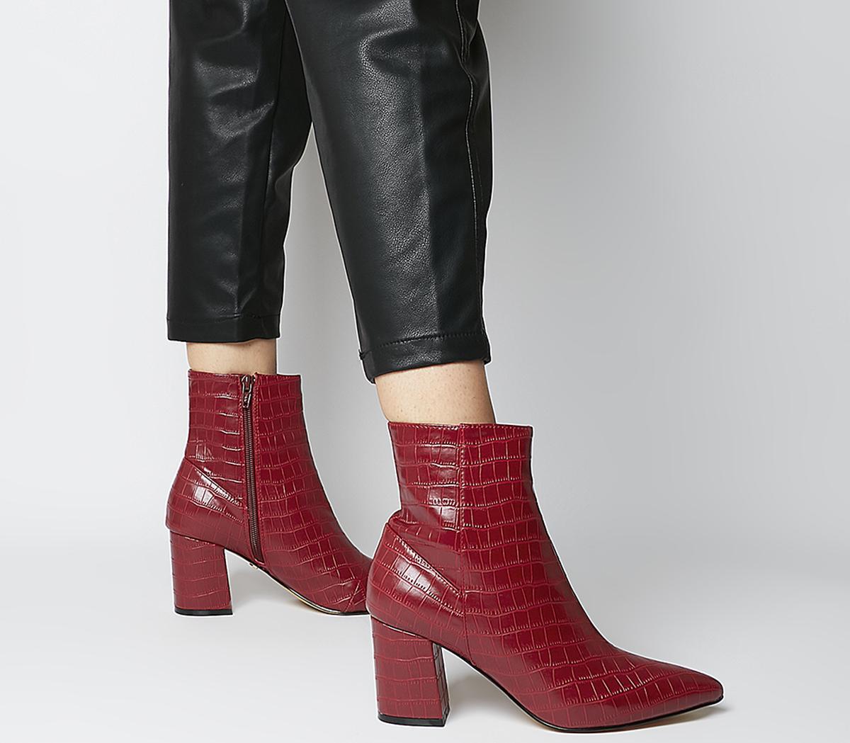 red croc ankle boots