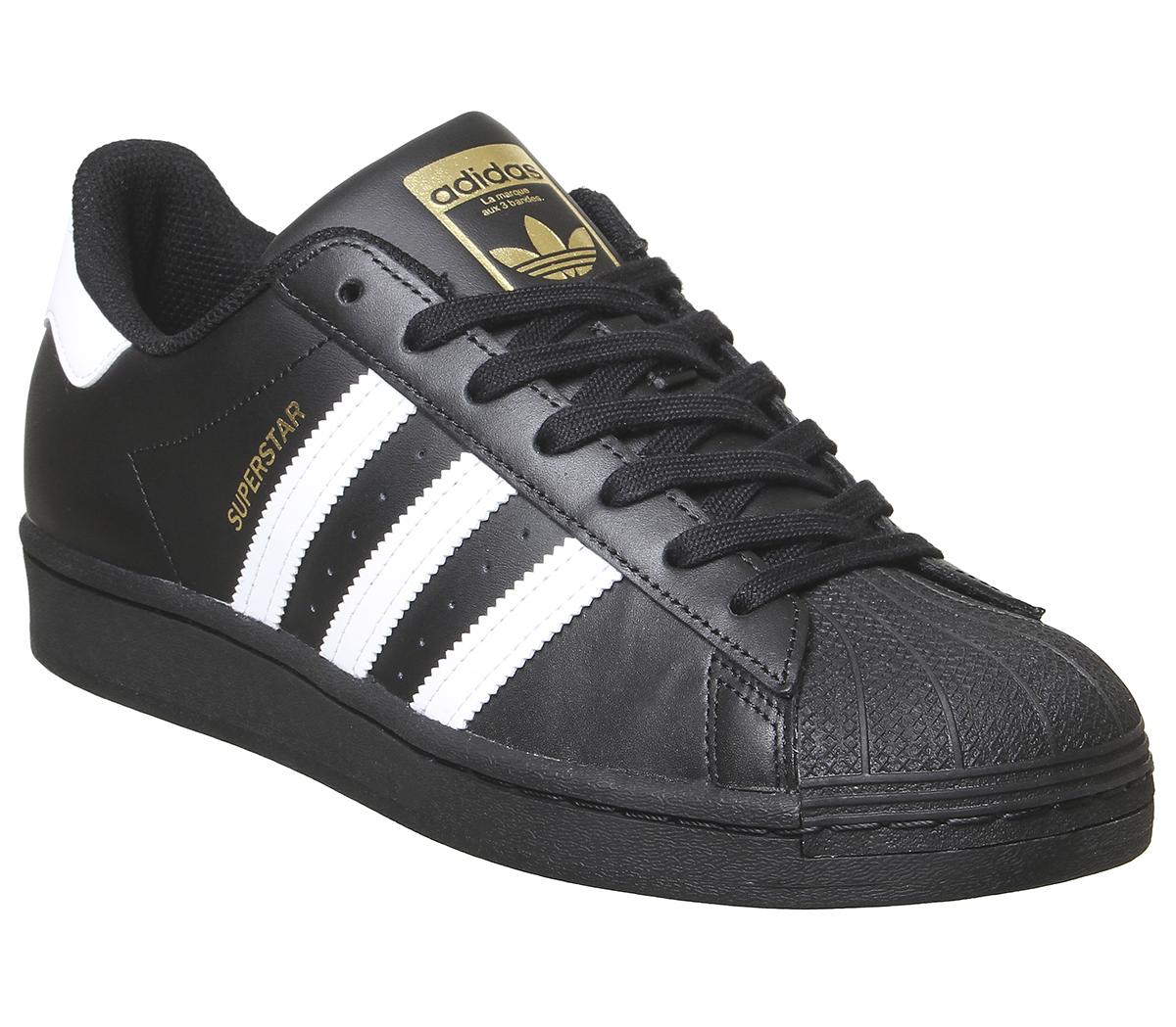 adidas Superstar Trainers Black White - Hers trainers