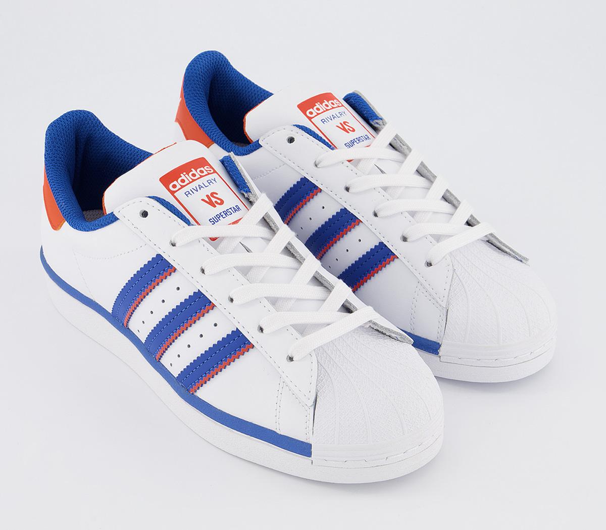 adidas Superstar Trainers White Blue Orange - His trainers