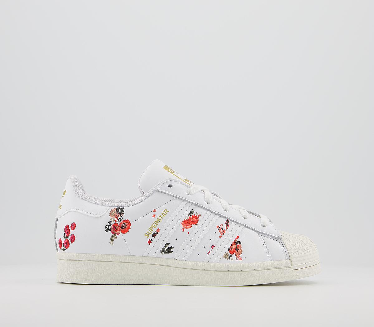 adidas Superstar Trainers White Off White Floral - Hers trainers
