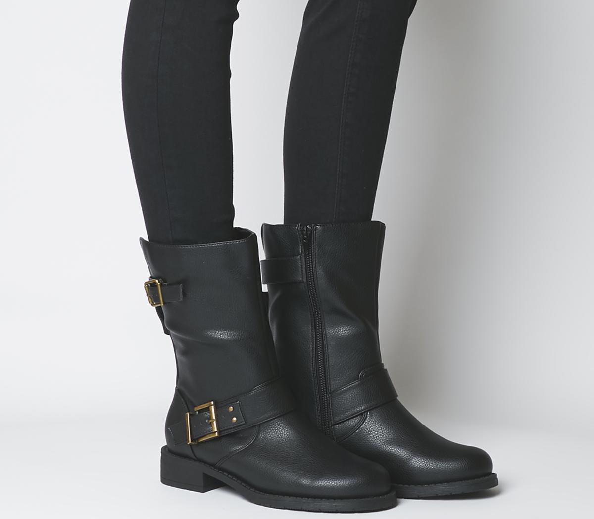 knee high converse boots with buckles and straps